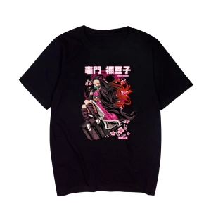 Anime Desenli Unisex Bay Bayan Tişört  Kamado Nezuko Demon Slayer