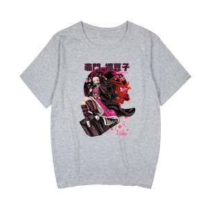 Anime Desenli Unisex Bay Bayan Tişört  Kamado Nezuko Demon Slayer
