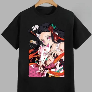 Anime Desenli Unisex Bay Bayan Tişört Kamado Nezuko ‌ Iblis avcısı