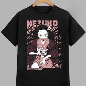Anime Desenli Unisex Bay Bayan Tişört  Kamado Nezuko iblis avcısı