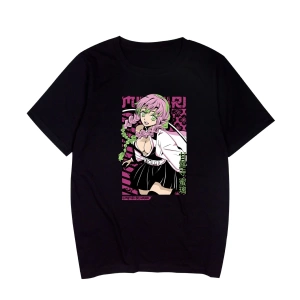 Anime Desenli Unisex Bay Bayan Tişört  Kanroji Mitsuri iblis avcısı