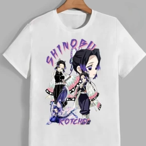 Anime Desenli Unisex Bay Bayan Tişört  Kochou Shinobu iblis  avcısı