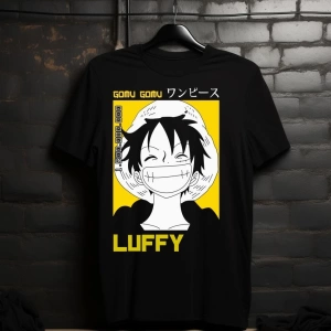 Anime Desenli Unisex Bay Bayan Tişört  Maymun D Luffy