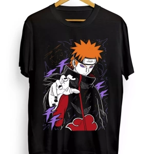 Anime Desenli Unisex Bay Bayan Tişört  Naruto Ağrı Akatsuki Itachi Uchiha
