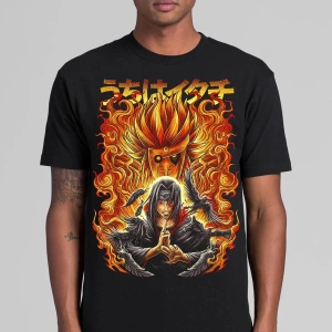 Anime Desenli Unisex Bay Bayan Tişört  Naruto Itachi Uchiha