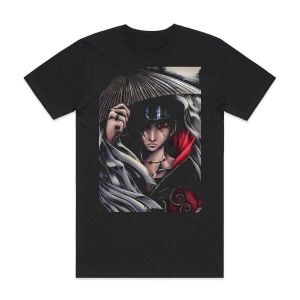 Anime Desenli Unisex Bay Bayan Tişört  Naruto Itachi Uchiha
