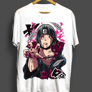 Anime Desenli Unisex Bay Bayan Tişört  Naruto Rasengan Itachi Uchiha