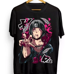 Anime Desenli Unisex Bay Bayan Tişört  Naruto Uzumaki Obito Uchiha