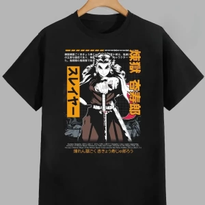 Anime Desenli Unisex Bay Bayan Tişört Rengoku Kyojuro ‌ Iblis avcısı