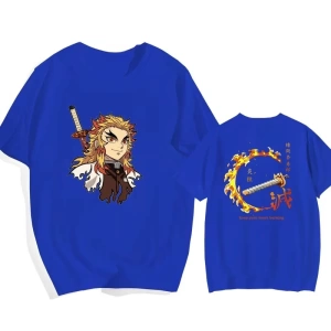 Anime Desenli Unisex Bay Bayan Tişört Rengoku Kyojuro ‌ Iblis avcısı