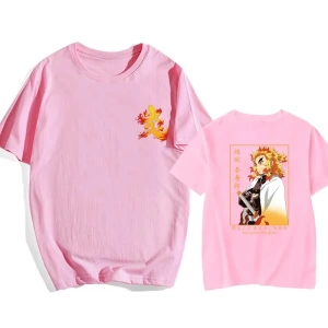 Anime Desenli Unisex Bay Bayan Tişört Rengoku Kyojuro ‌ Iblis avcısı