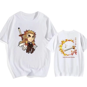 Anime Desenli Unisex Bay Bayan Tişört Rengoku Kyojuro ‌ Iblis avcısı