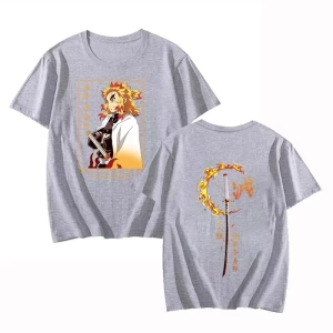 Anime Desenli Unisex Bay Bayan Tişört Rengoku Kyojuro ‌ Iblis avcısı