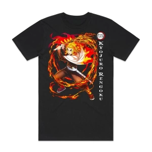 Anime Desenli Unisex Bay Bayan Tişört Rengoku Kyojuro ‌ Iblis avcısı