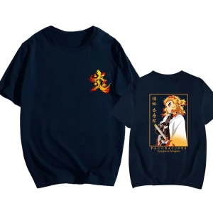 Anime Desenli Unisex Bay Bayan Tişört Rengoku Kyojuro ‌ Iblis avcısı