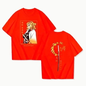 Anime Desenli Unisex Bay Bayan Tişört Rengoku Kyojuro ‌ Iblis avcısı