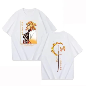 Anime Desenli Unisex Bay Bayan Tişört Rengoku Kyojuro ‌ Iblis avcısı