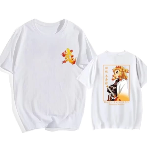 Anime Desenli Unisex Bay Bayan Tişört Rengoku Kyojuro ‌ Iblis avcısı