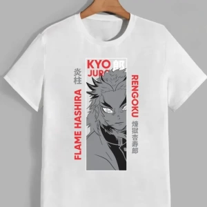 Anime Desenli Unisex Bay Bayan Tişört Rengoku Kyojuro ‌ Iblis avcısı