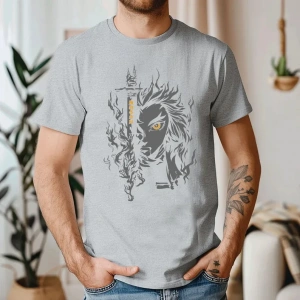 Anime Desenli Unisex Bay Bayan Tişört Rengoku Kyojuro ‌ Iblis avcısı