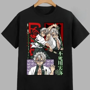 Anime Desenli Unisex Bay Bayan Tişört  Sanemi iblis avcısı