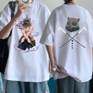 Anime Desenli Unisex Bay Bayan Tişört  Sıcak Anime Hashibira Inosuke