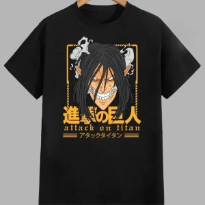 Anime Desenli Unisex Bay Bayan Tişört  Titanlar Anime
