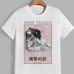 Anime Desenli Unisex Bay Bayan Tişört  Titanlar Anime