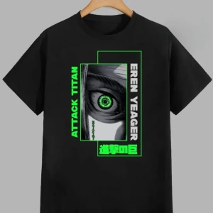 Anime Desenli Unisex Bay Bayan Tişört  Titanlar Anime