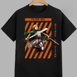 Anime Desenli Unisex Bay Bayan Tişört  Titanlar Anime