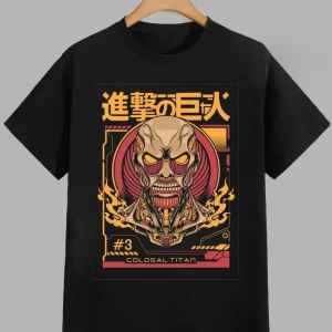 Anime Desenli Unisex Bay Bayan Tişört  Titanlar Anime