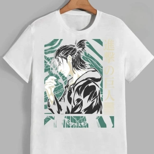 Anime Desenli Unisex Bay Bayan Tişört  Titanlar Anime