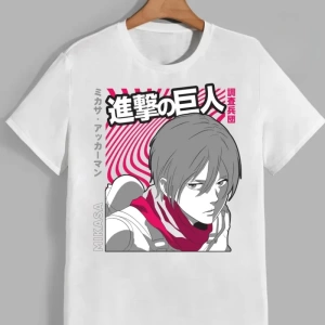 Anime Desenli Unisex Bay Bayan Tişört  Titanlar Anime
