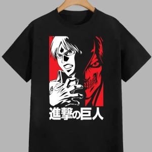 Anime Desenli Unisex Bay Bayan Tişört  Titanlar Anime