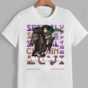 Anime Desenli Unisex Bay Bayan Tişört  Titanlar Anime