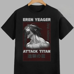 Anime Desenli Unisex Bay Bayan Tişört  Titanlar Anime