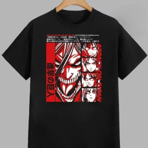 Anime Desenli Unisex Bay Bayan Tişört  Titanlar Anime