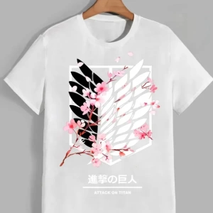 Anime Desenli Unisex Bay Bayan Tişört  Titanlar Anime