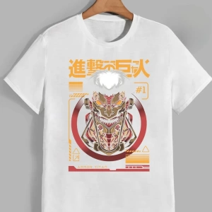 Anime Desenli Unisex Bay Bayan Tişört  Titanlar Anime