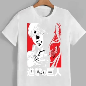 Anime Desenli Unisex Bay Bayan Tişört  Titanlar Anime