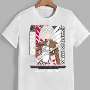 Anime Desenli Unisex Bay Bayan Tişört  Titanlar Anime