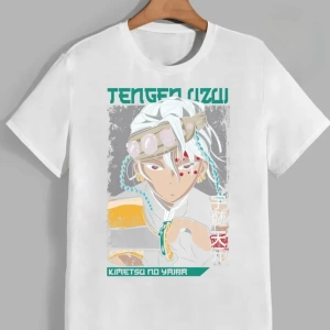 Anime Desenli Unisex Bay Bayan Tişört  Uzui iblis avcısı