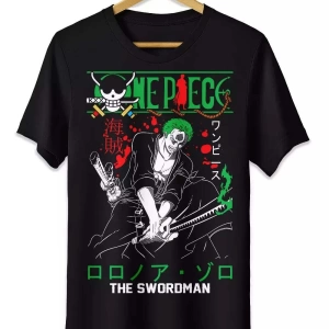 Anime Desenli Unisex Bay Bayan Tişört  Yaz Luffy Zoro Asura