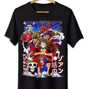 Anime Desenli Unisex Bay Bayan Tişört  Yaz Luffy Zoro Asura