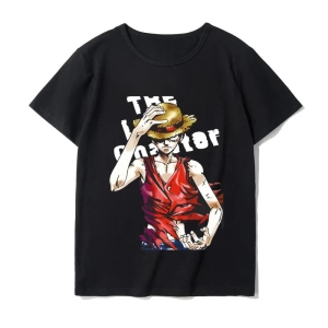 Anime Desenli Unisex Bay Bayan Tişört  Yaz Luffy Zoro Asura