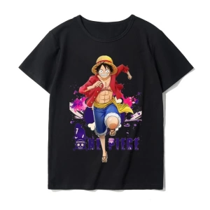 Anime Desenli Unisex Bay Bayan Tişört  Yaz Luffy Zoro Asura
