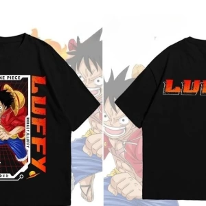 Anime Desenli Unisex Bay Bayan Tişört  Yaz Luffy Zoro Asura