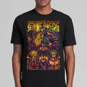 Anime Desenli Unisex Bay Bayan Tişört  Yaz Luffy Zoro Asura