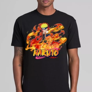 Anime Desenli Unisex Bay Bayan Tişört  Yaz Naruto Uzumaki