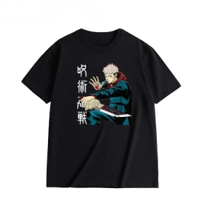 Anime Desenli Unisex Bay Bayan Tişört Yujiyi tamamlayın ‌ Jujutsu